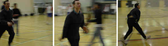 Barrass bowls in the nets