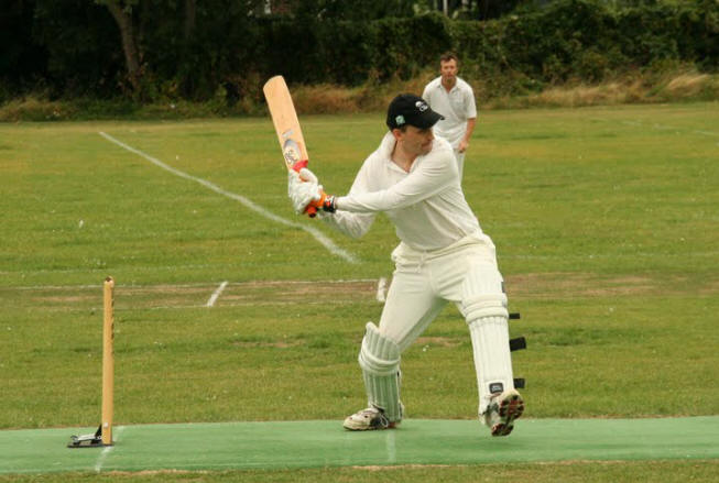 Big hitter: Simon Hemelryck was top scorer in an underperforming Fallopians innings           Photo: Tim Castle